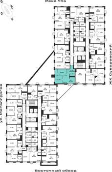 2-к квартира, строящийся дом, 55м2, 2/25 этаж