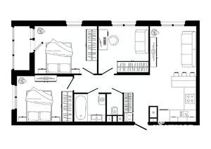 3-к квартира, строящийся дом, 77м2, 14/25 этаж