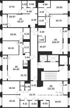 2-к квартира, вторичка, 105м2, 5/10 этаж
