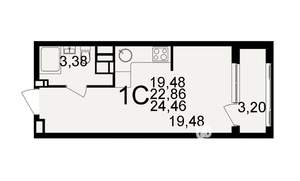 Студия квартира, вторичка, 24м2, 6/20 этаж
