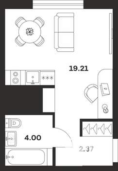 Студия квартира, вторичка, 26м2, 12/25 этаж