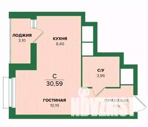 Студия квартира, строящийся дом, 31м2, 6/25 этаж