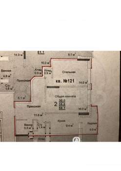 2-к квартира, вторичка, 58м2, 13/23 этаж