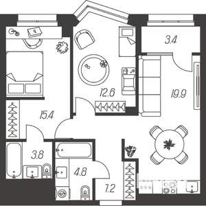 3-к квартира, строящийся дом, 67м2, 10/24 этаж