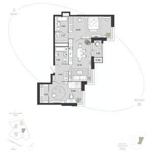 2-к квартира, вторичка, 85м2, 11/21 этаж