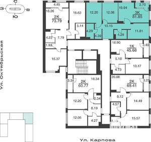 3-к квартира, вторичка, 82м2, 3/9 этаж