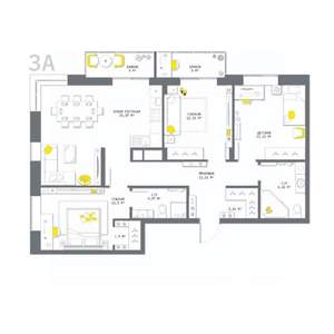 3-к квартира, вторичка, 98м2, 19/25 этаж