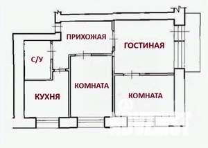 3-к квартира, вторичка, 52м2, 4/5 этаж
