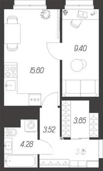 1-к квартира, вторичка, 40м2, 3/10 этаж