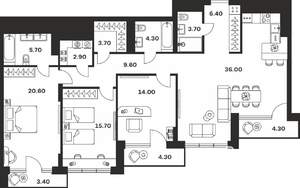 3-к квартира, вторичка, 135м2, 8/9 этаж