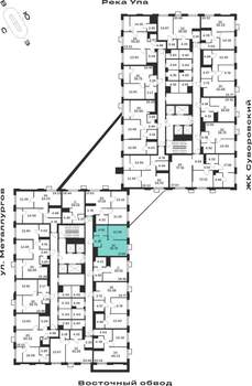 1-к квартира, строящийся дом, 37м2, 2/25 этаж