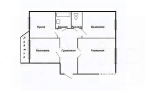 3-к квартира, вторичка, 59м2, 2/11 этаж