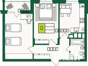 2-к квартира, строящийся дом, 63м2, 8/9 этаж