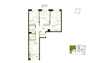 3-к квартира, вторичка, 80м2, 8/16 этаж