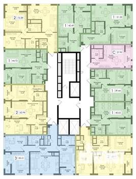 1-к квартира, вторичка, 45м2, 22/25 этаж