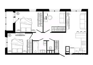 3-к квартира, строящийся дом, 77м2, 24/25 этаж