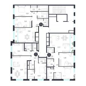 2-к квартира, строящийся дом, 76м2, 2/8 этаж