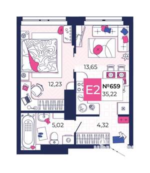 1-к квартира, вторичка, 35м2, 25/25 этаж