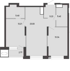 2-к квартира, вторичка, 68м2, 2/21 этаж