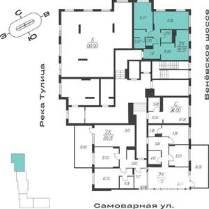 2-к квартира, вторичка, 61м2, 1/16 этаж