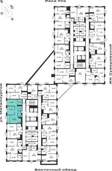 2-к квартира, строящийся дом, 65м2, 2/25 этаж