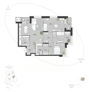 3-к квартира, вторичка, 111м2, 7/21 этаж