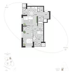 2-к квартира, вторичка, 81м2, 12/21 этаж