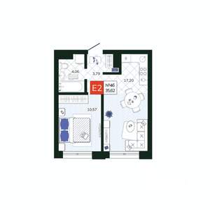 1-к квартира, вторичка, 36м2, 6/19 этаж