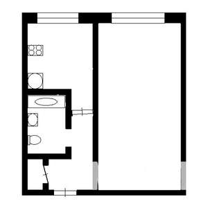 1-к квартира, вторичка, 31м2, 4/4 этаж