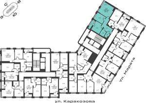 2-к квартира, вторичка, 69м2, 9/15 этаж