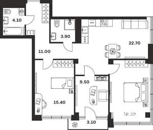 3-к квартира, вторичка, 88м2, 8/9 этаж