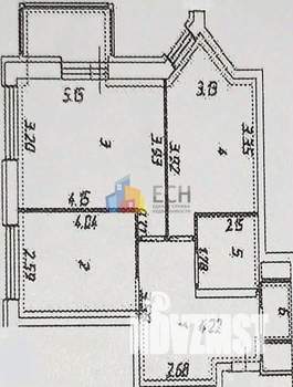 2-к квартира, вторичка, 57м2, 1/17 этаж