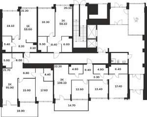2-к квартира, вторичка, 96м2, 1/9 этаж