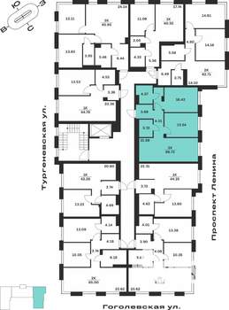 2-к квартира, вторичка, 67м2, 1/7 этаж