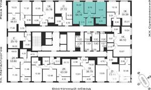 2-к квартира, вторичка, 54м2, 25/25 этаж