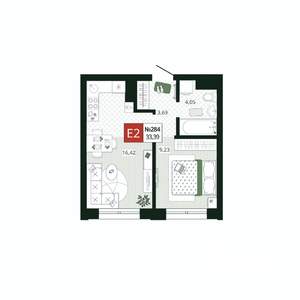 1-к квартира, вторичка, 33м2, 10/19 этаж
