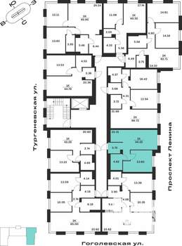 1-к квартира, вторичка, 44м2, 1/7 этаж