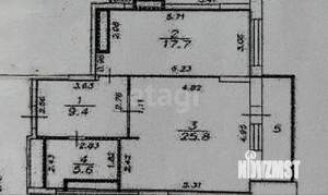 1-к квартира, вторичка, 59м2, 15/17 этаж