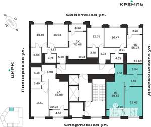 1-к квартира, вторичка, 60м2, 3/10 этаж