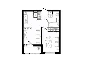 1-к квартира, строящийся дом, 38м2, 8/25 этаж