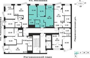 2-к квартира, вторичка, 66м2, 12/24 этаж