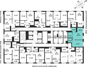 1-к квартира, вторичка, 44м2, 25/25 этаж