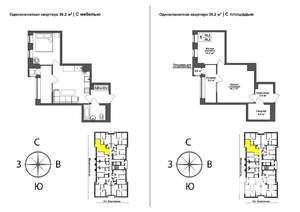 1-к квартира, сданный дом, 38м2, 14/17 этаж