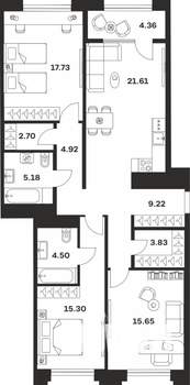 3-к квартира, вторичка, 105м2, 7/10 этаж