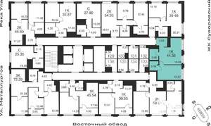 1-к квартира, вторичка, 44м2, 22/25 этаж