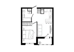 1-к квартира, строящийся дом, 38м2, 16/25 этаж