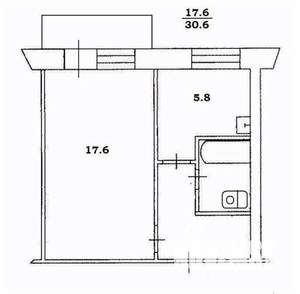 1-к квартира, вторичка, 30м2, 2/5 этаж
