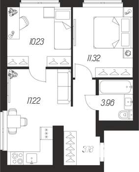 2-к квартира, вторичка, 47м2, 25/25 этаж