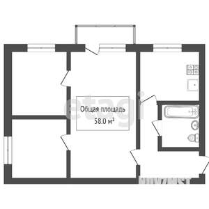 3-к квартира, вторичка, 47м2, 1/5 этаж