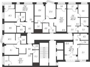 1-к квартира, вторичка, 42м2, 17/24 этаж